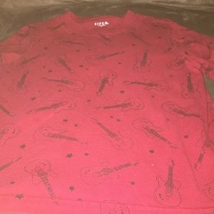 Boys t shirt guitars all over it
